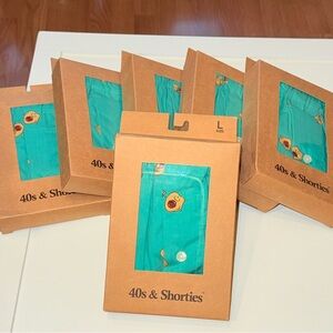 40s & Shorties LARGE boxer brief teal bundle, new, underwear, funny humor